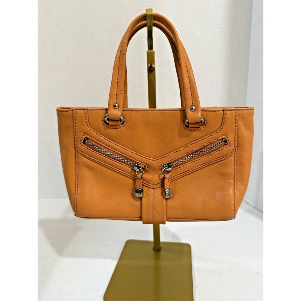 Cole‎ Haan Alexa SP05 Orange Leather Mini Tote Satchel Bag Handbag Collection